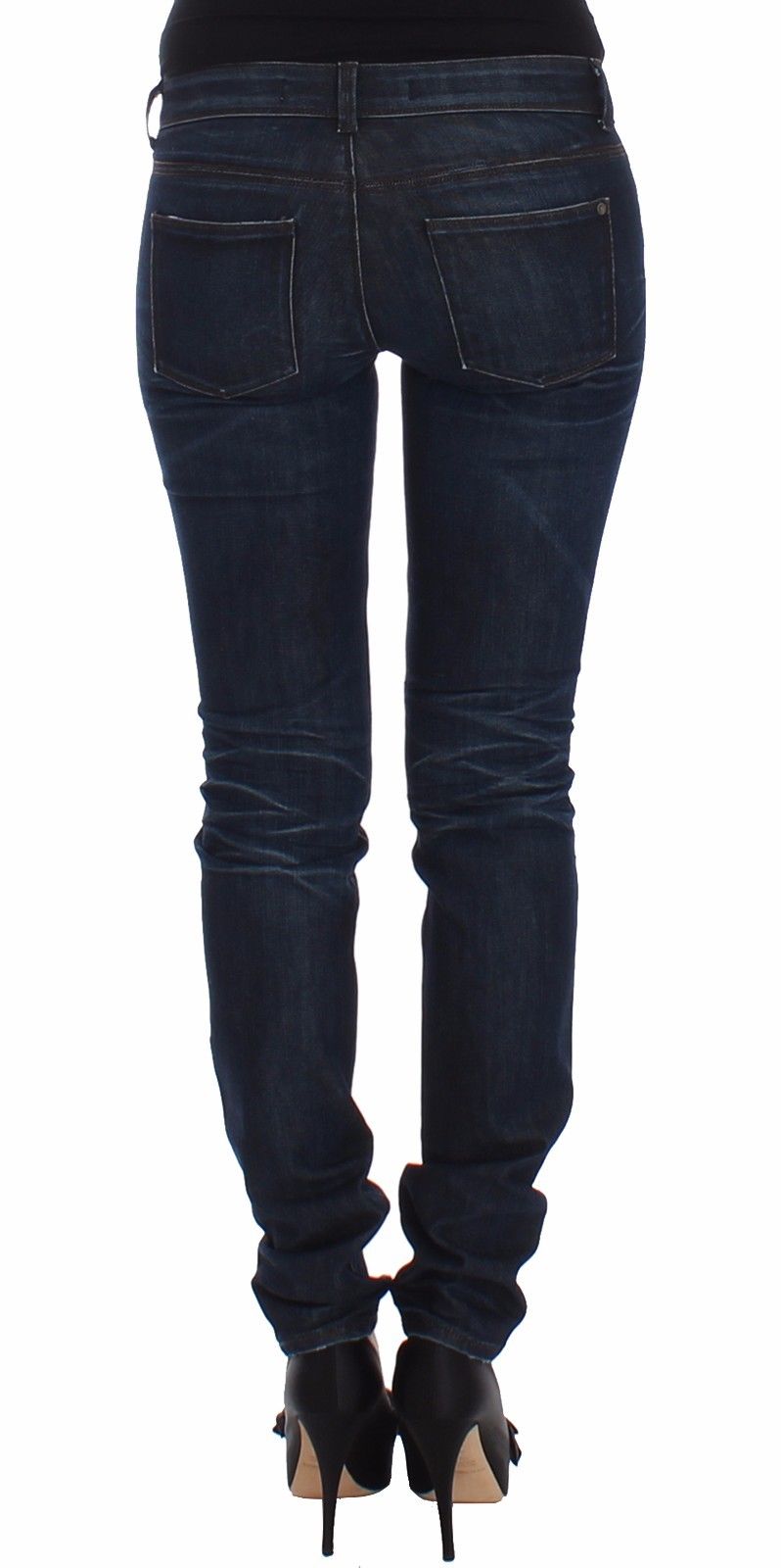 Ermanno Scervino Jeans Slim Blu Pantaloni in Denim Skinny Leg Stretch