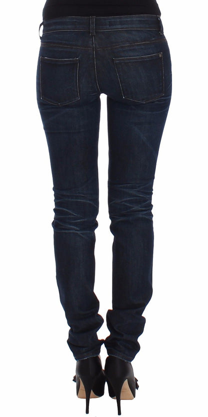 Ermanno Scervino Jeans Slim Blu Pantaloni in Denim Skinny Leg Stretch
