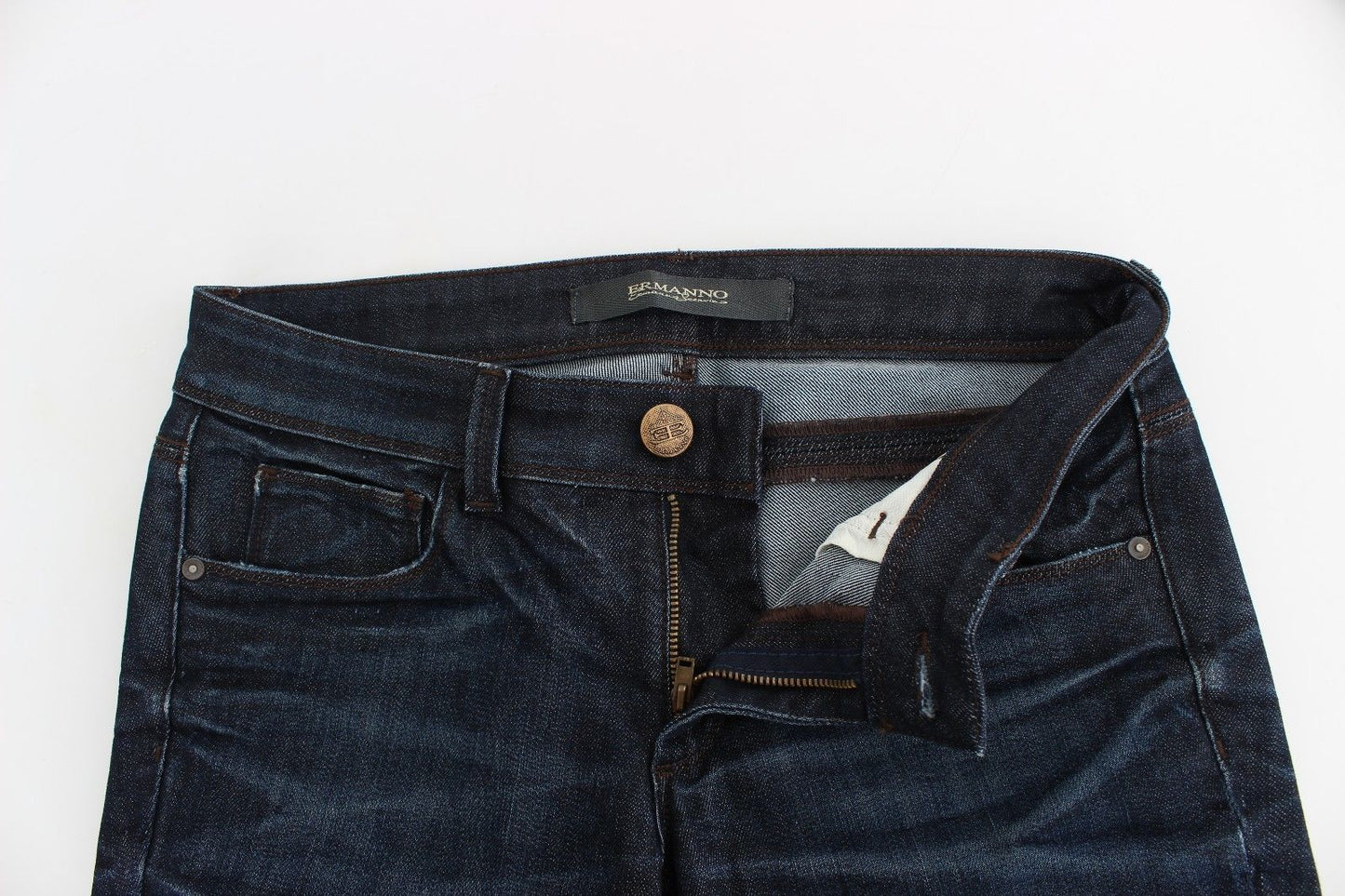 Ermanno Scervino Jeans Slim Blu Pantaloni in Denim Skinny Leg Stretch