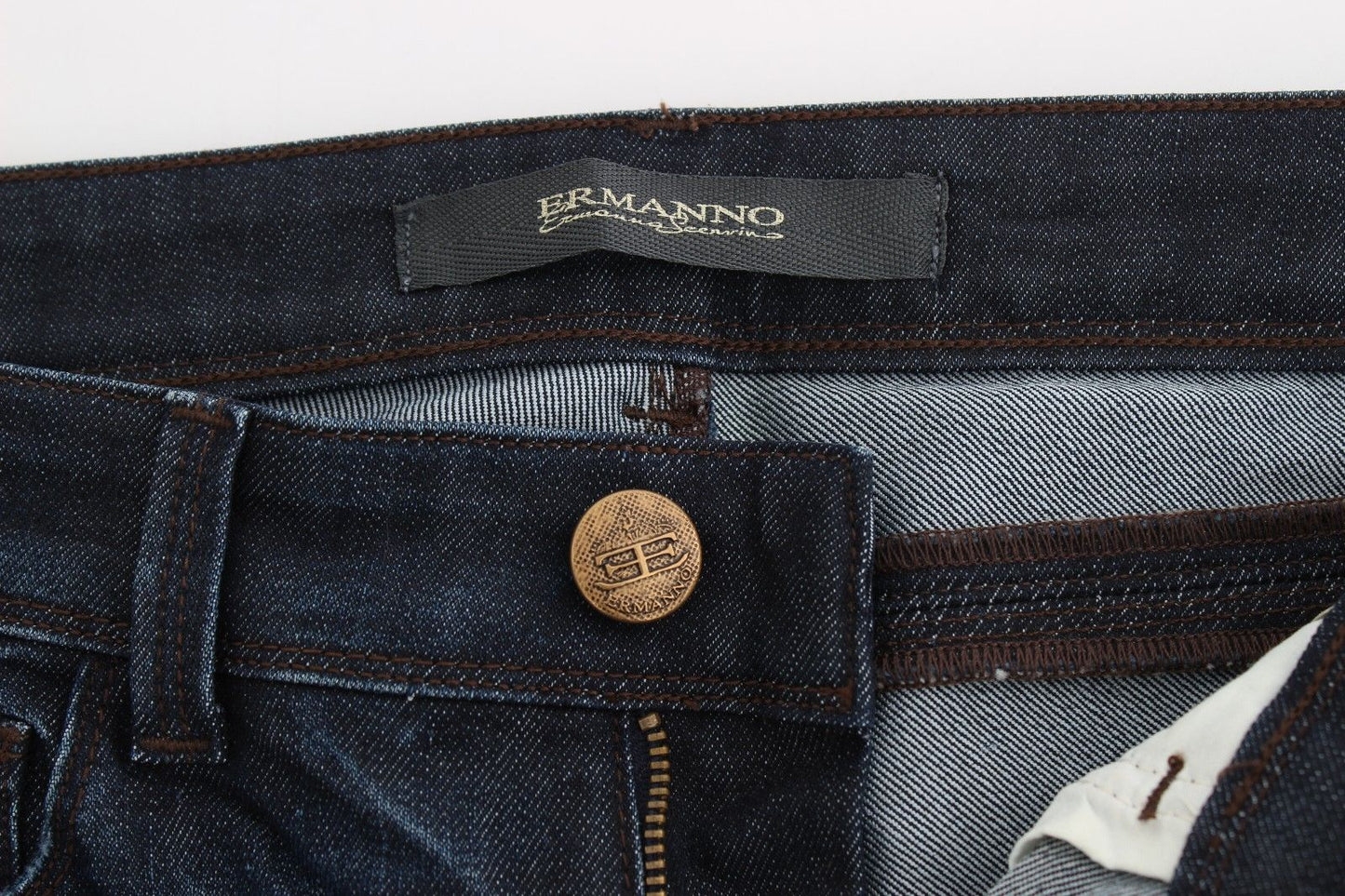 Ermanno Scervino Jeans Slim Blu Pantaloni in Denim Skinny Leg Stretch