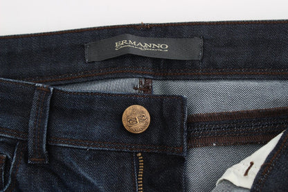 Ermanno Scervino Jeans Slim Blu Pantaloni in Denim Skinny Leg Stretch