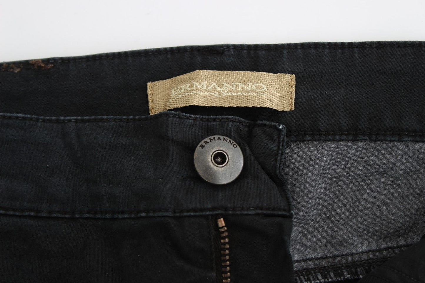 Ermanno Scervino Jeans Slim Blu Pantaloni in Denim Skinny Leg Straight