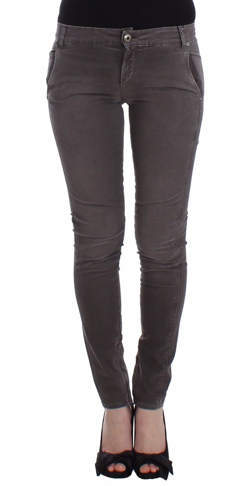 Ermanno Scervino Jeans Slim Grigi Pantaloni in Denim Skinny Leg Stretch