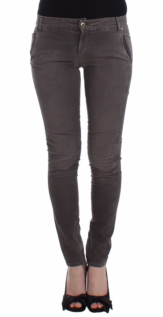 Ermanno Scervino Jeans Slim Grigi Pantaloni in Denim Skinny Leg Stretch