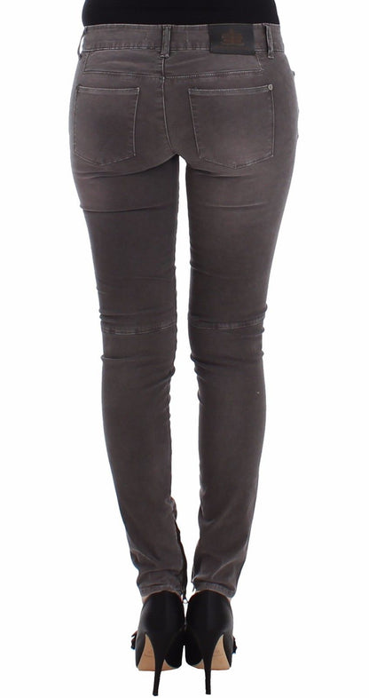 Ermanno Scervino Jeans Slim Grigi Pantaloni in Denim Skinny Leg Stretch