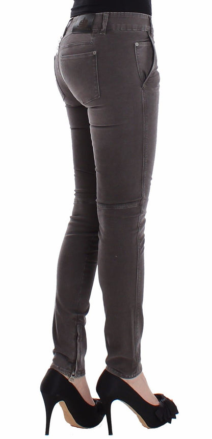 Ermanno Scervino Jeans Slim Grigi Pantaloni in Denim Skinny Leg Stretch