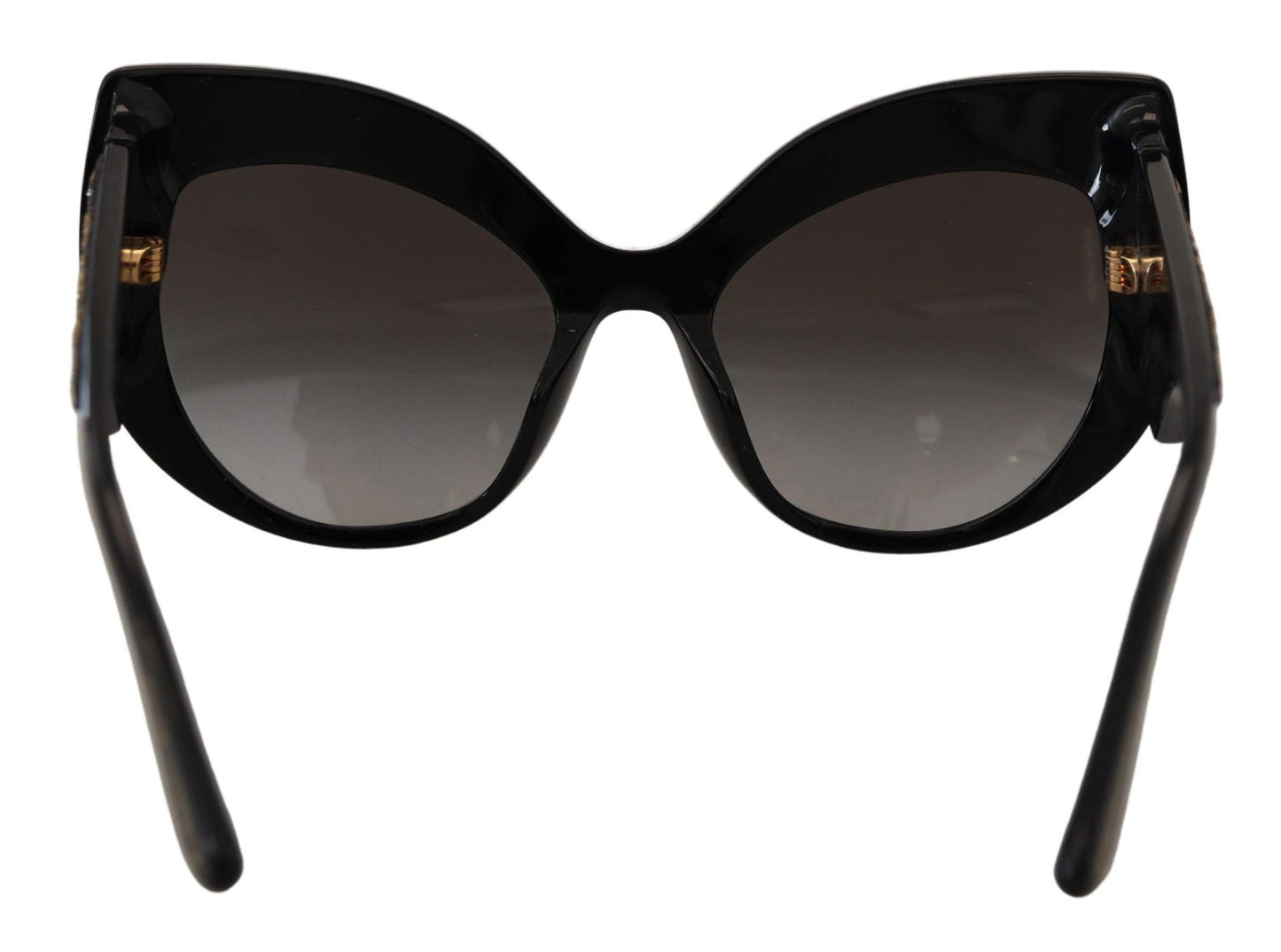 Occhiali da sole Dolce &amp; Gabbana DG4326 con lenti polarizzate a farfalla e paillettes nere e dorate