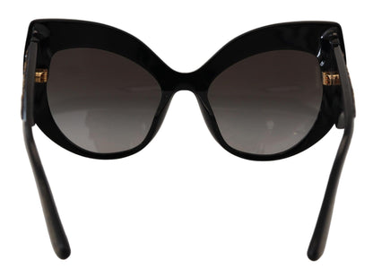 Occhiali da sole Dolce &amp; Gabbana DG4326 con lenti polarizzate a farfalla e paillettes nere e dorate