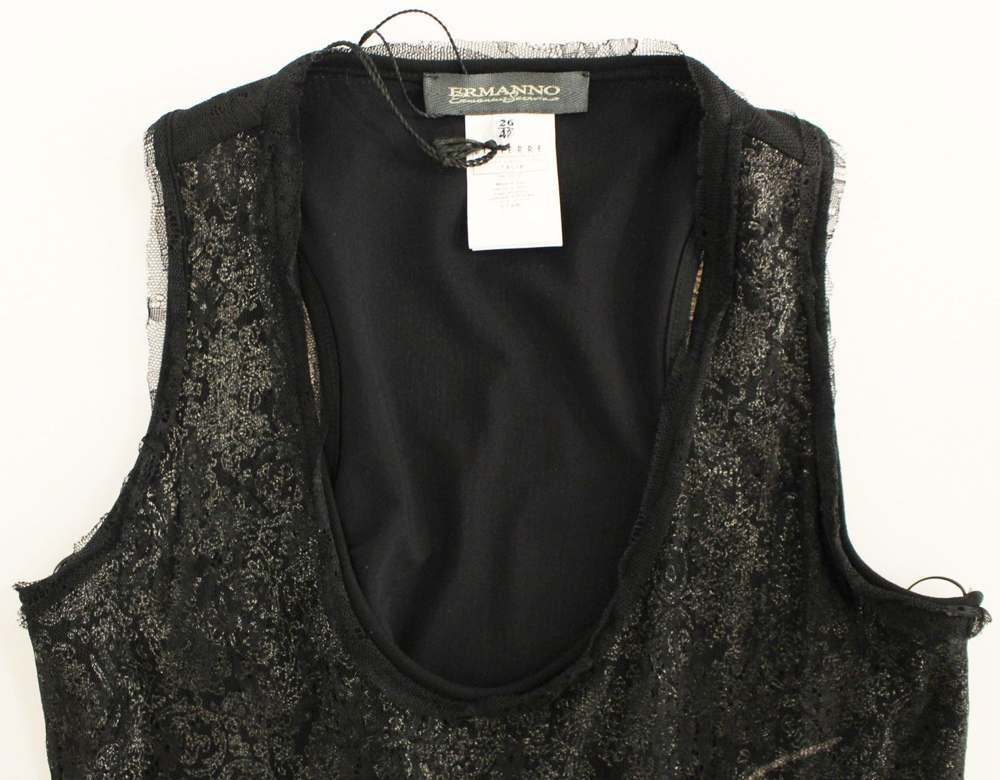 Abito corto elasticizzato con fodera in pizzo nero Ermanno Scervino