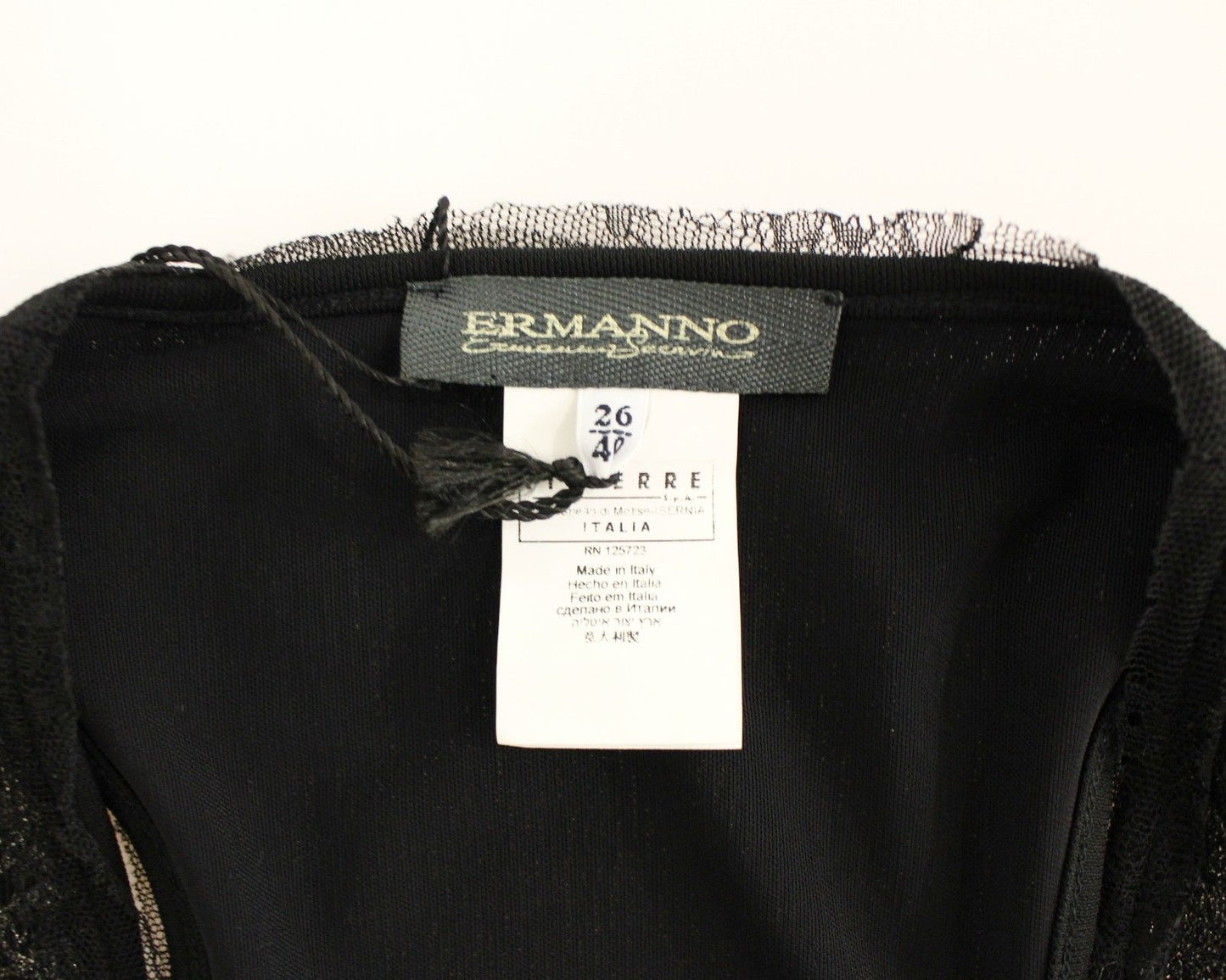 Abito corto elasticizzato con fodera in pizzo nero Ermanno Scervino
