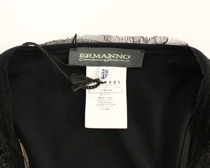 Abito corto elasticizzato con fodera in pizzo nero Ermanno Scervino