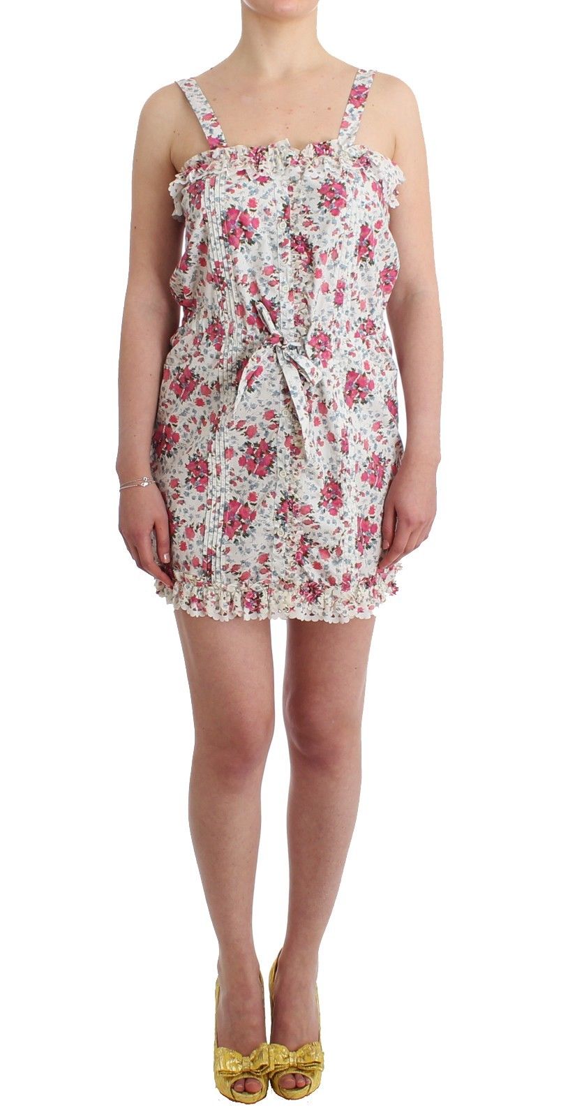 Ermanno Scervino Beachwear Mini abito corto da spiaggia floreale rosa