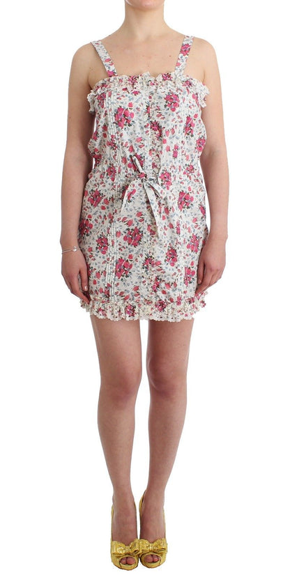 Ermanno Scervino Beachwear Mini abito corto da spiaggia floreale rosa