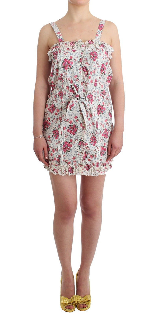 Ermanno Scervino Beachwear Mini abito corto da spiaggia floreale rosa