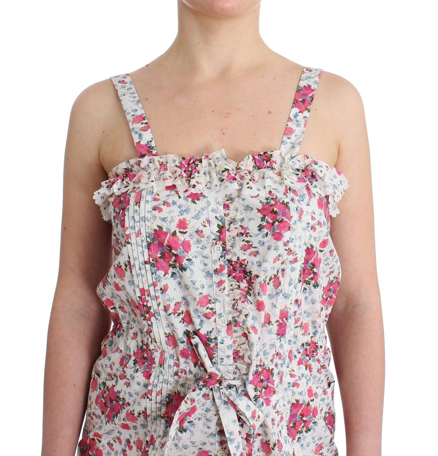 Ermanno Scervino Beachwear Mini abito corto da spiaggia floreale rosa