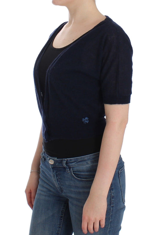 Ermanno Scervino Maglia Cardigan in Maglia di Lana Blu