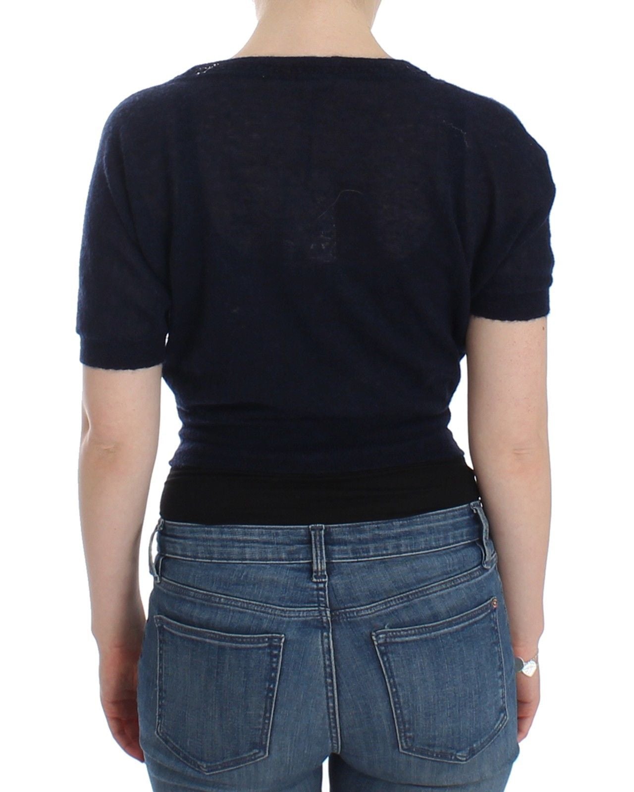 Ermanno Scervino Maglia Cardigan in Maglia di Lana Blu