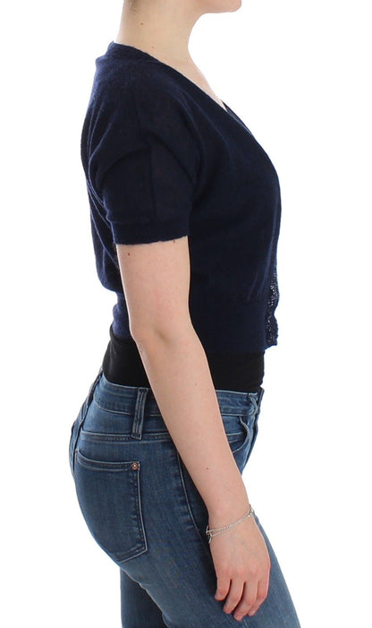 Ermanno Scervino Maglia Cardigan in Maglia di Lana Blu