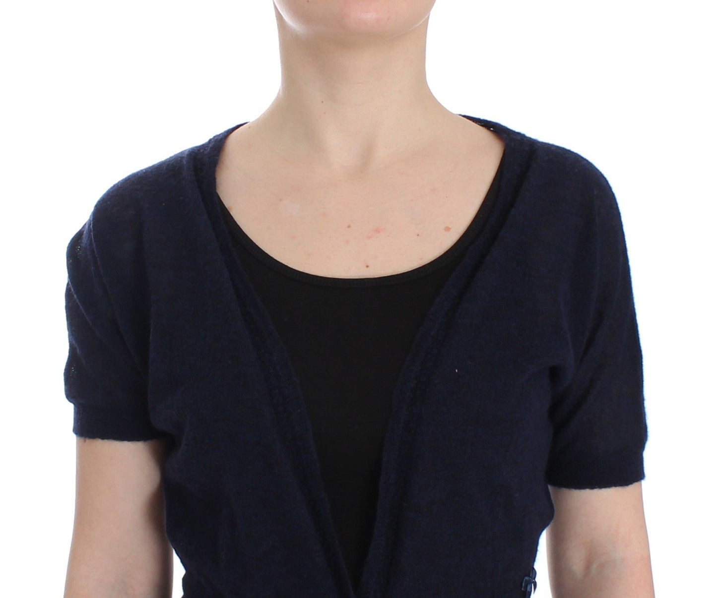 Ermanno Scervino Maglia Cardigan in Maglia di Lana Blu