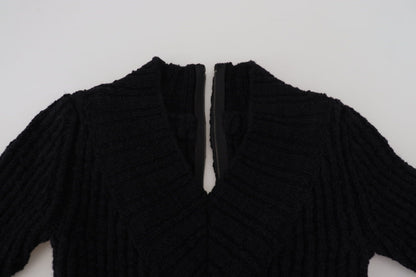 Abito tubino in maglia di lana nera Dolce &amp; Gabbana