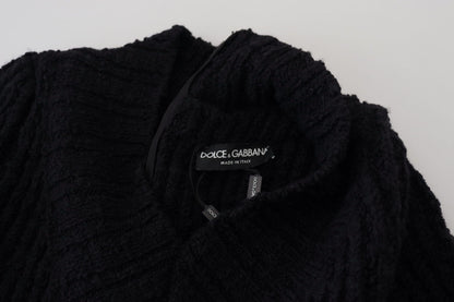 Abito tubino in maglia di lana nera Dolce &amp; Gabbana