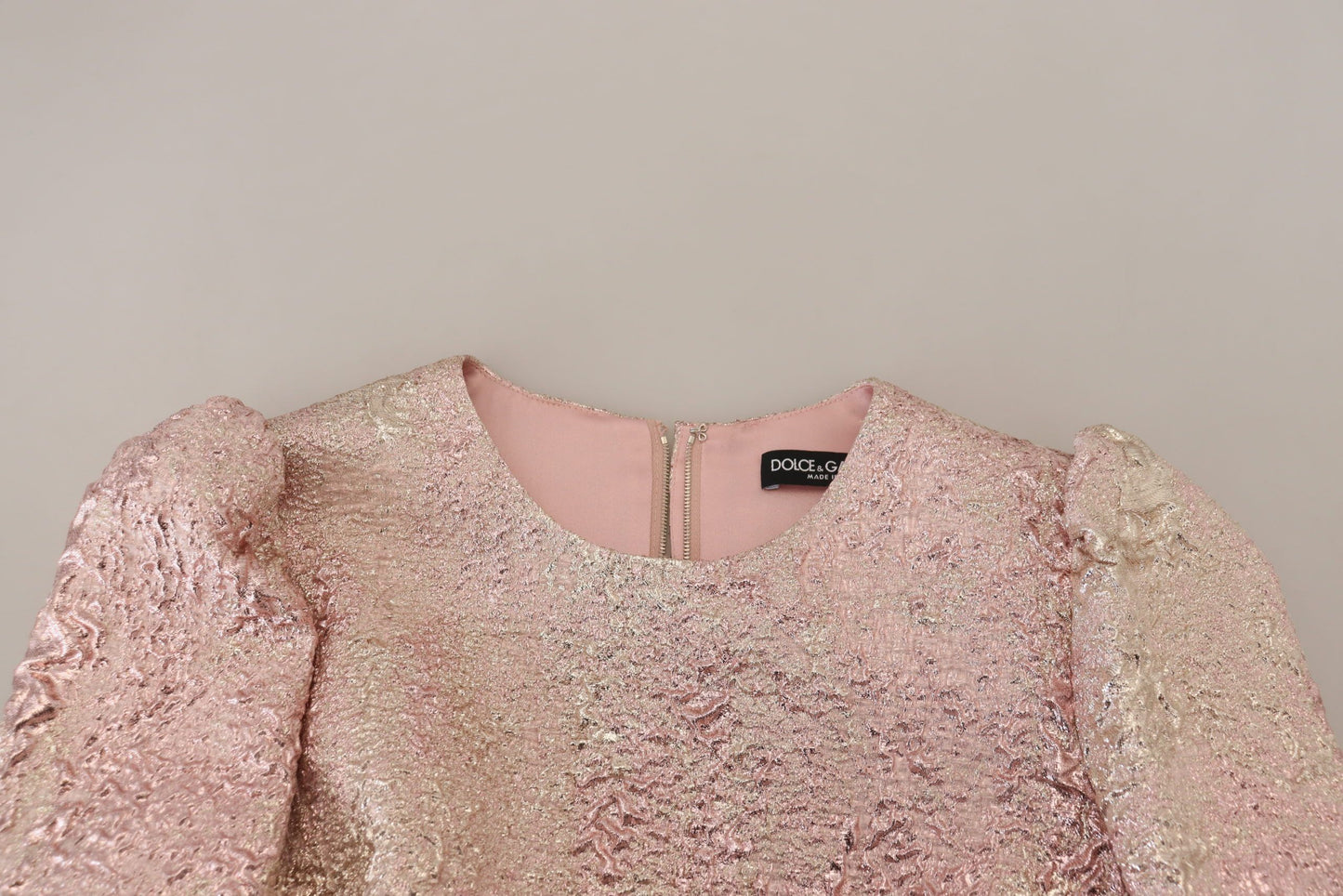 Dolce &amp; Gabbana Abito midi a tubino con maniche a 3/4 in jaquard rosa