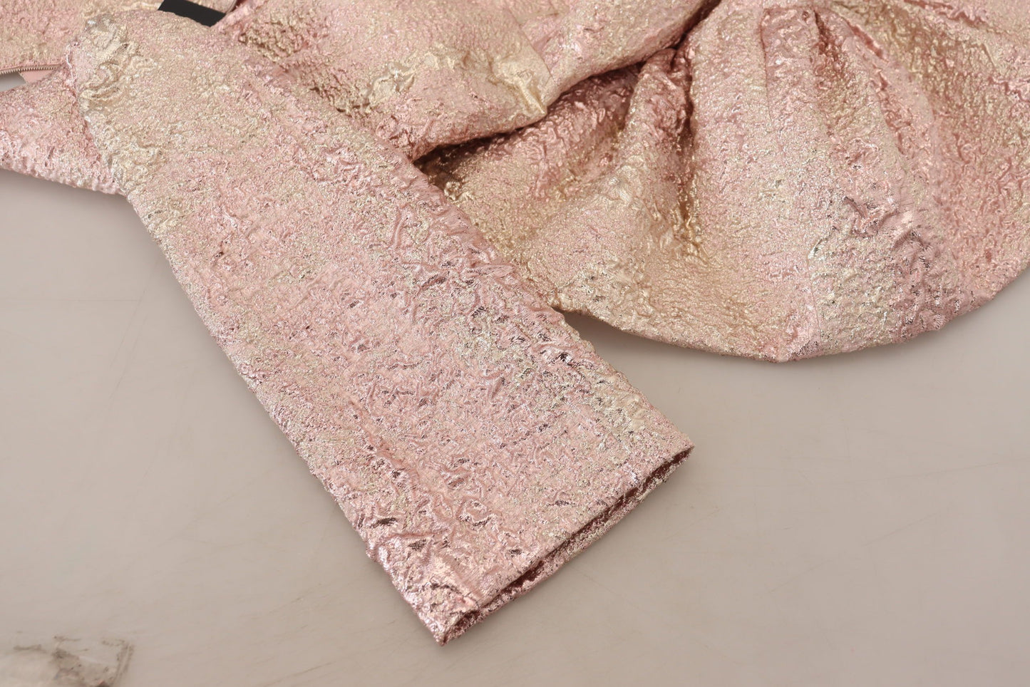 Dolce &amp; Gabbana Abito midi a tubino con maniche a 3/4 in jaquard rosa
