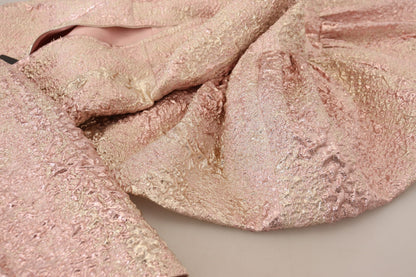 Dolce &amp; Gabbana Abito midi a tubino con maniche a 3/4 in jaquard rosa