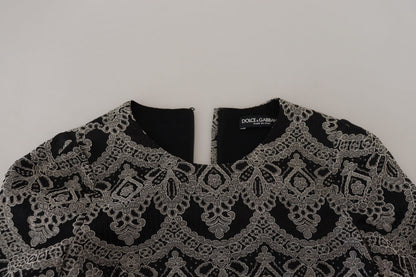 Dolce &amp; Gabbana Abito aderente in jacquard grigio nero