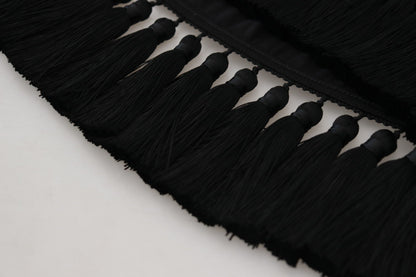 Dolce &amp; Gabbana T-shirt nera Camicetta in cotone con nappe