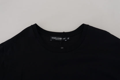 Dolce &amp; Gabbana T-shirt nera Camicetta in cotone con nappe