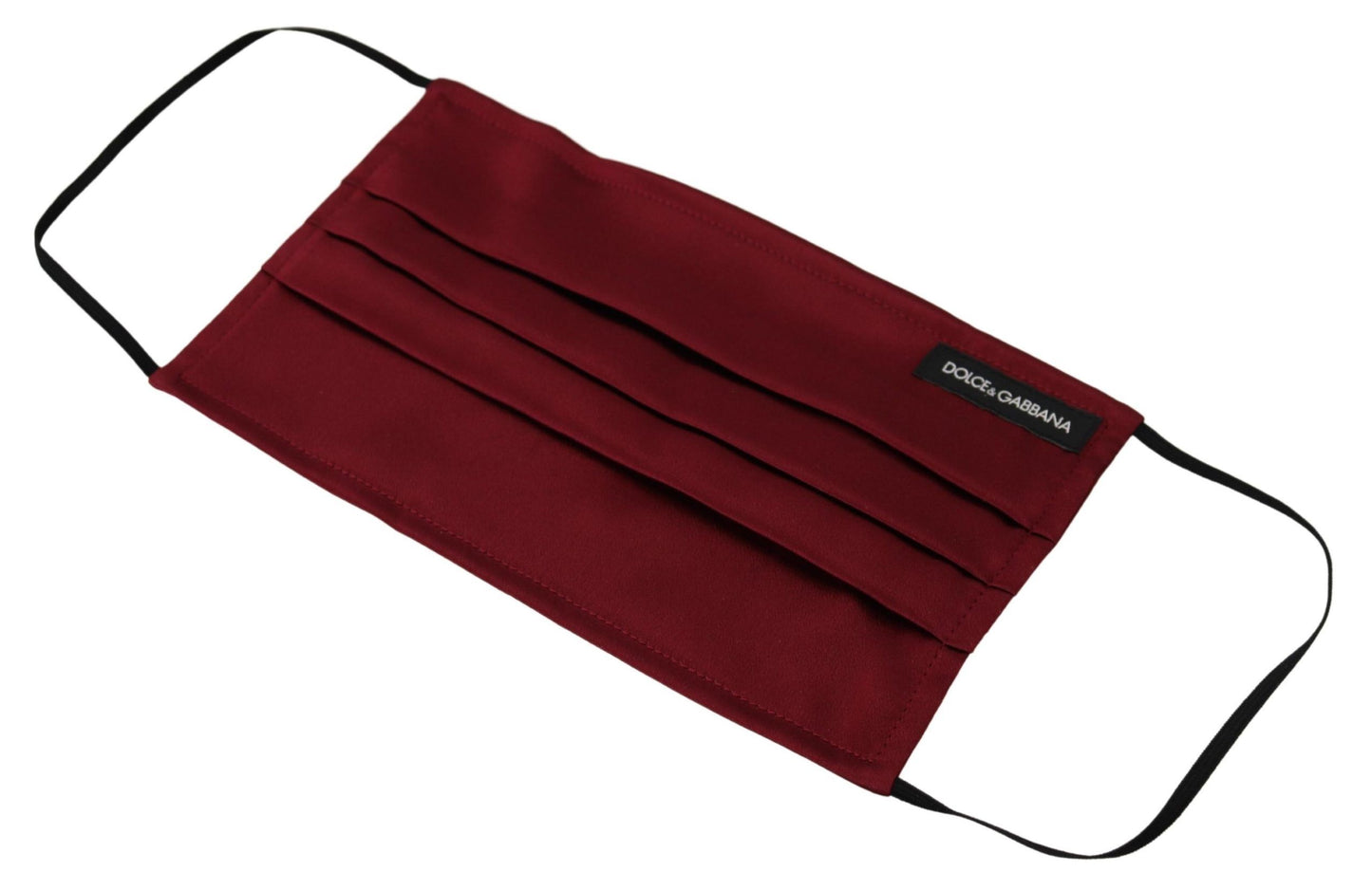 Mascherina per il viso Dolce &amp; Gabbana in seta bordeaux con elastico plissettato e taglia unica