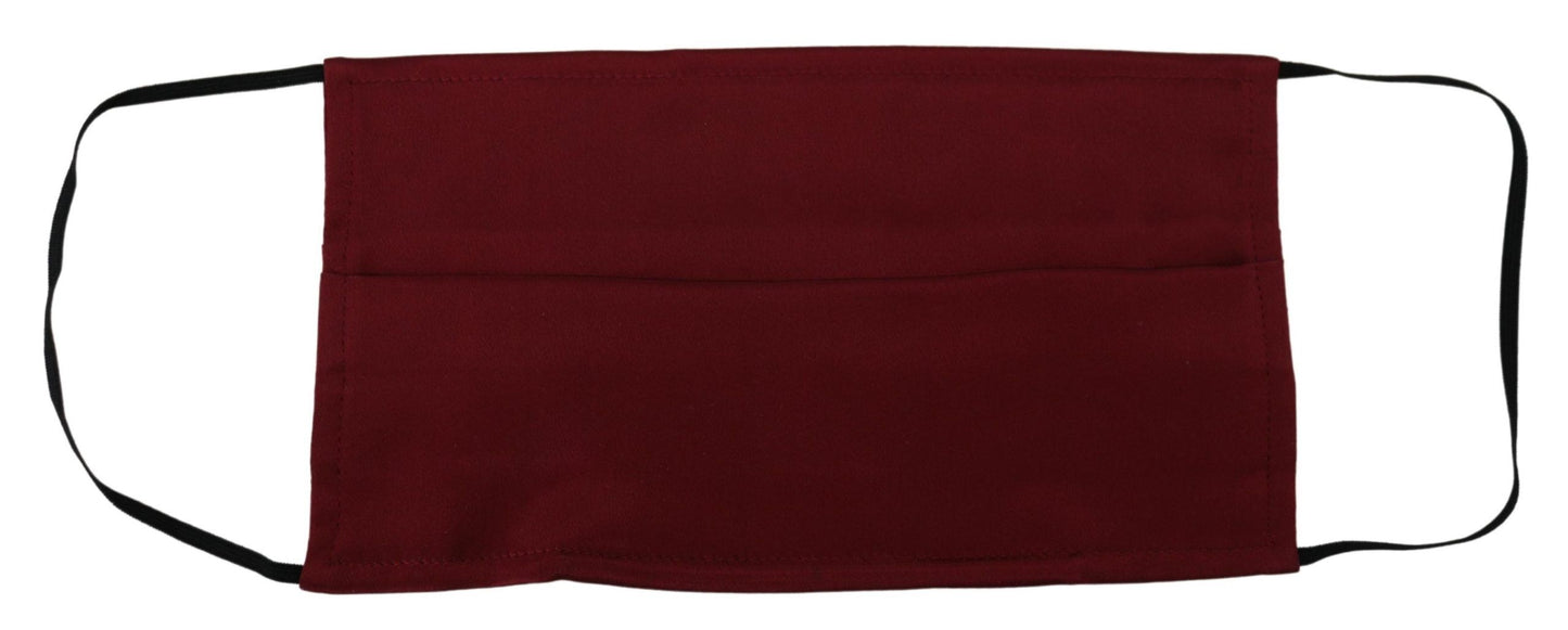 Mascherina per il viso Dolce &amp; Gabbana in seta bordeaux con elastico plissettato e taglia unica