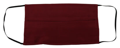 Mascherina per il viso Dolce &amp; Gabbana in seta bordeaux con elastico plissettato e taglia unica