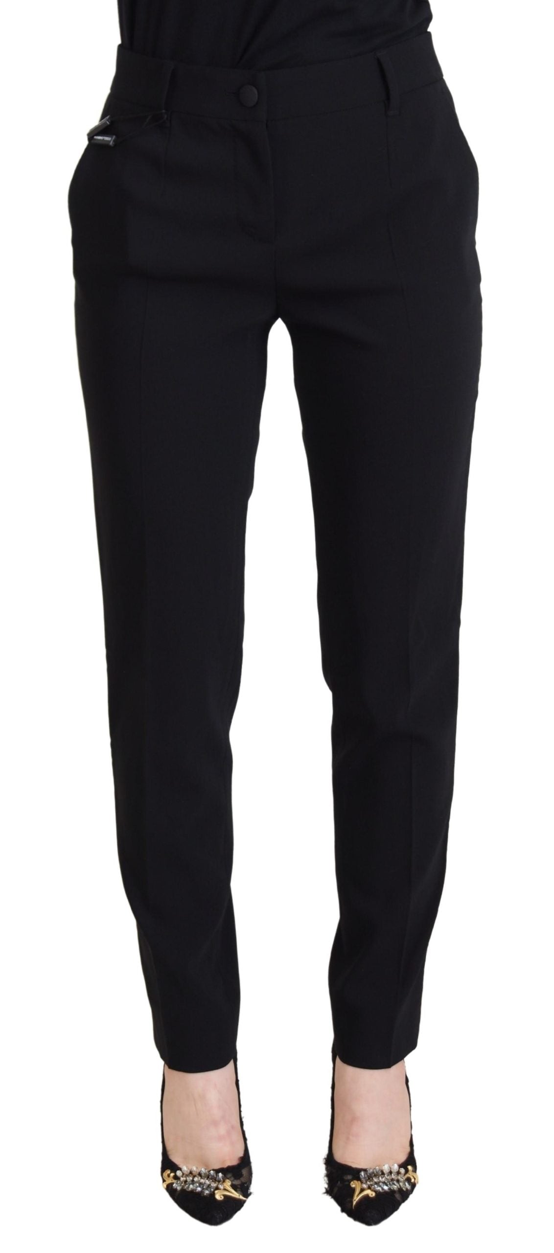Pantaloni neri a vita alta da donna Dolce &amp; Gabbana