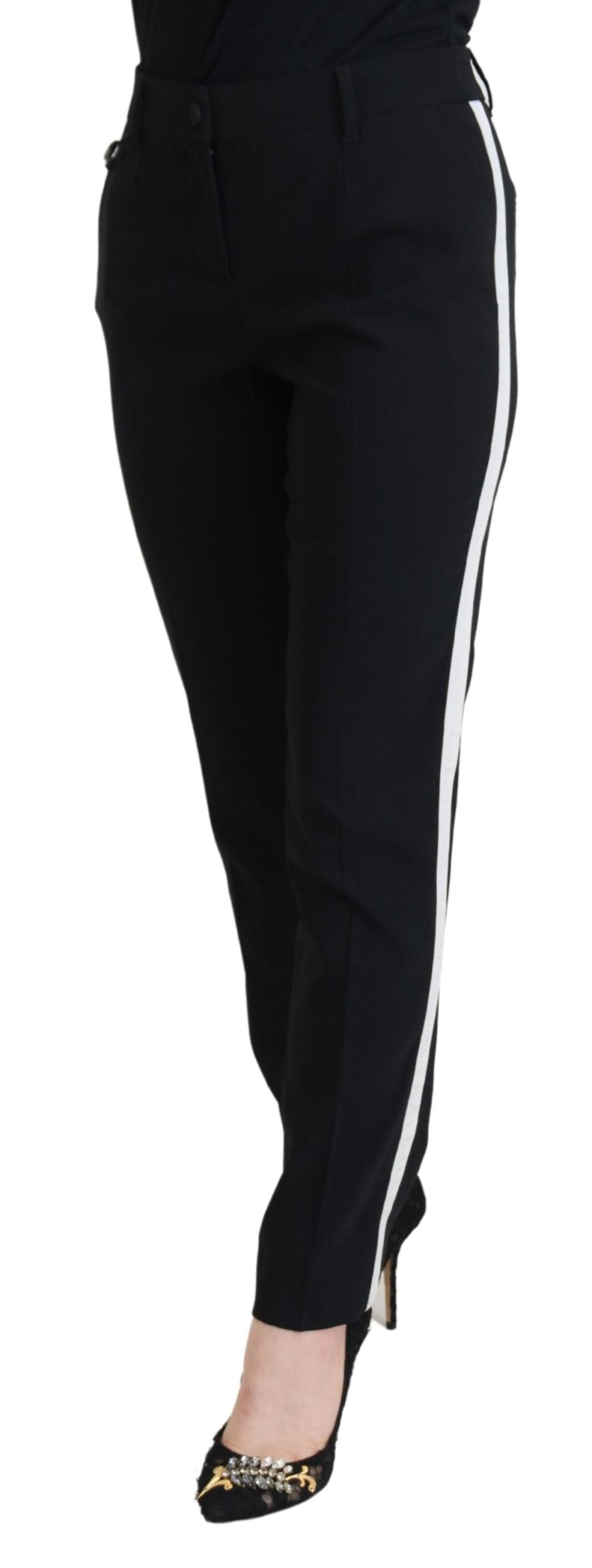 Pantaloni neri a vita alta da donna Dolce &amp; Gabbana