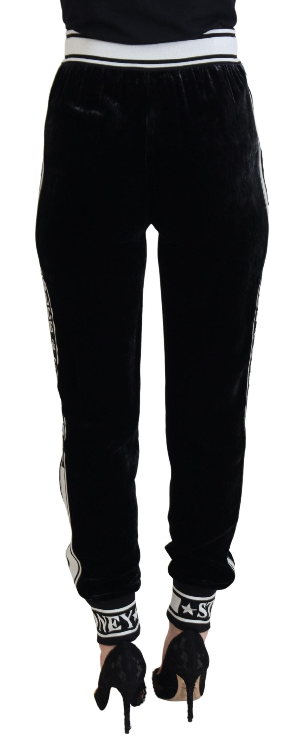 Pantaloni in velluto con logo DG nero Dolce &amp; Gabbana