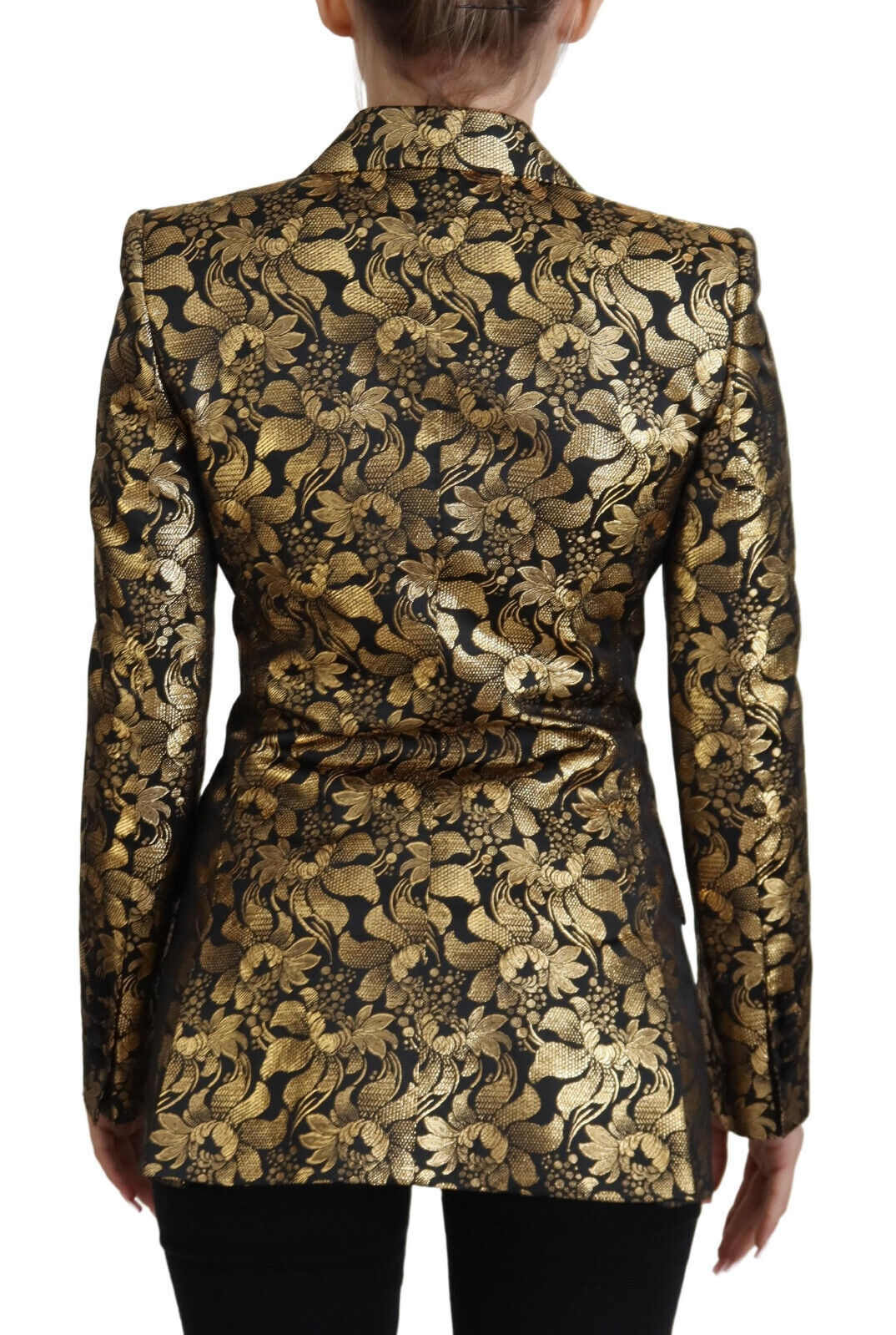 Dolce &amp; Gabbana Giacca Blazer Jacquard Nero Oro