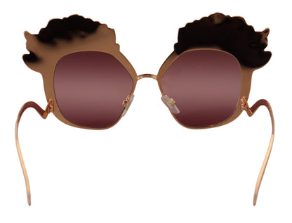Occhiali da sole Dolce &amp; Gabbana DG2202 con ricamo in paillettes rosa e oro