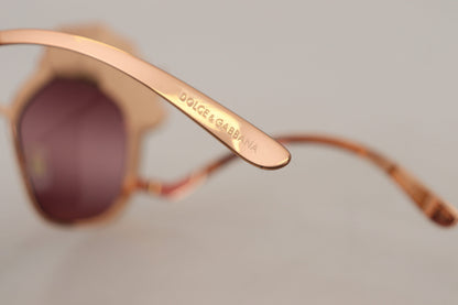 Occhiali da sole Dolce &amp; Gabbana DG2202 con ricamo in paillettes rosa e oro
