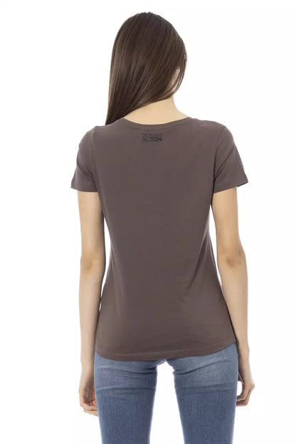 T-shirt da donna in cotone marrone Trussardi Action