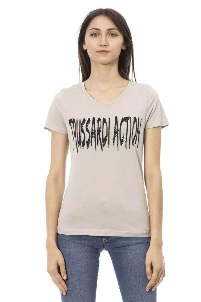 Trussardi Action Beige Cotton Top Donna
