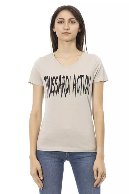 Trussardi Action Beige Cotton Top Donna