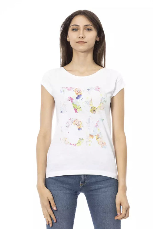 T-shirt da donna Trussardi Action in cotone bianco