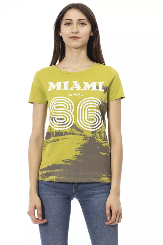 T-shirt da donna in cotone verde Trussardi Action