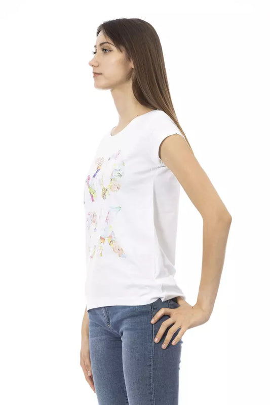 T-shirt da donna Trussardi Action in cotone bianco