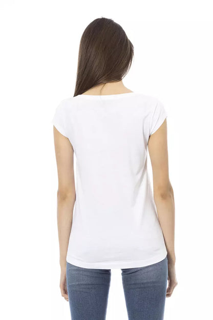 T-shirt da donna Trussardi Action in cotone bianco