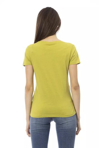 T-shirt da donna in cotone verde Trussardi Action
