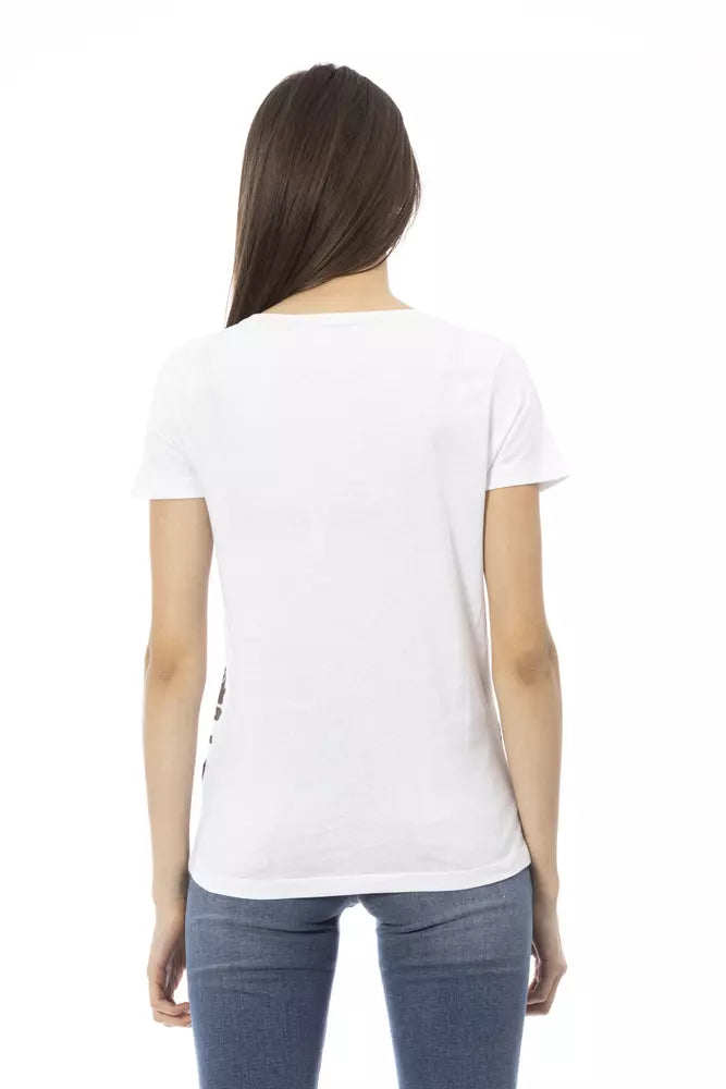 T-shirt da donna Trussardi Action in cotone bianco