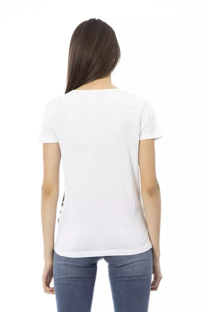T-shirt da donna Trussardi Action in cotone bianco